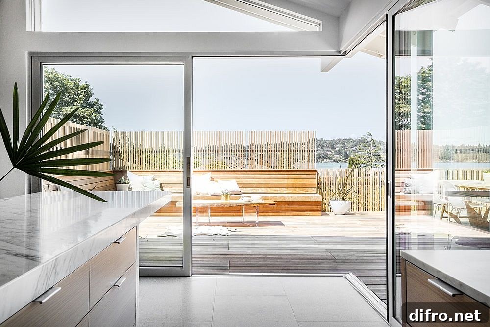 Multi-sliding doors to deck