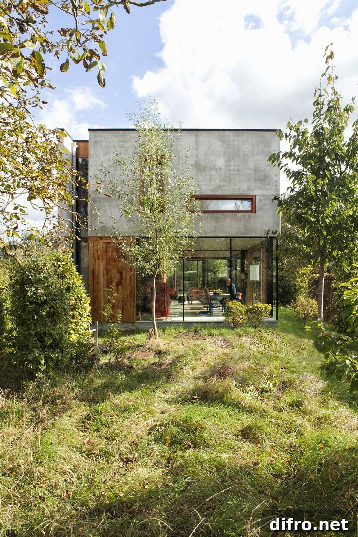Garden and small lake surrounding the home