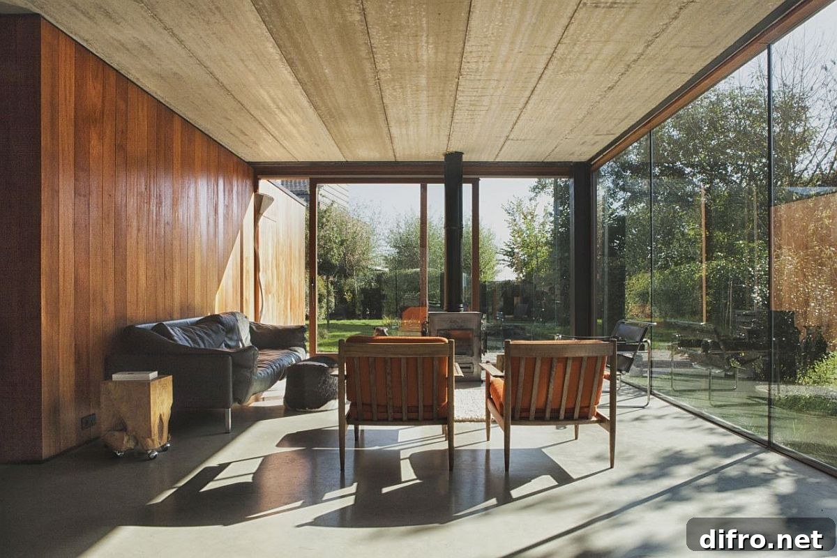Lower level living area with lake view