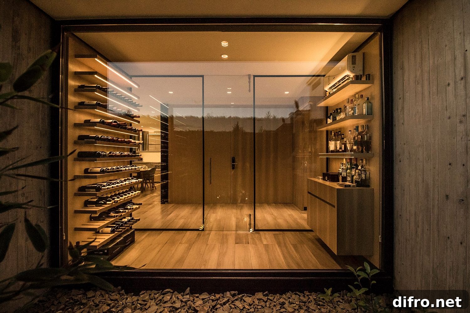 Wine cellar inside the LL House