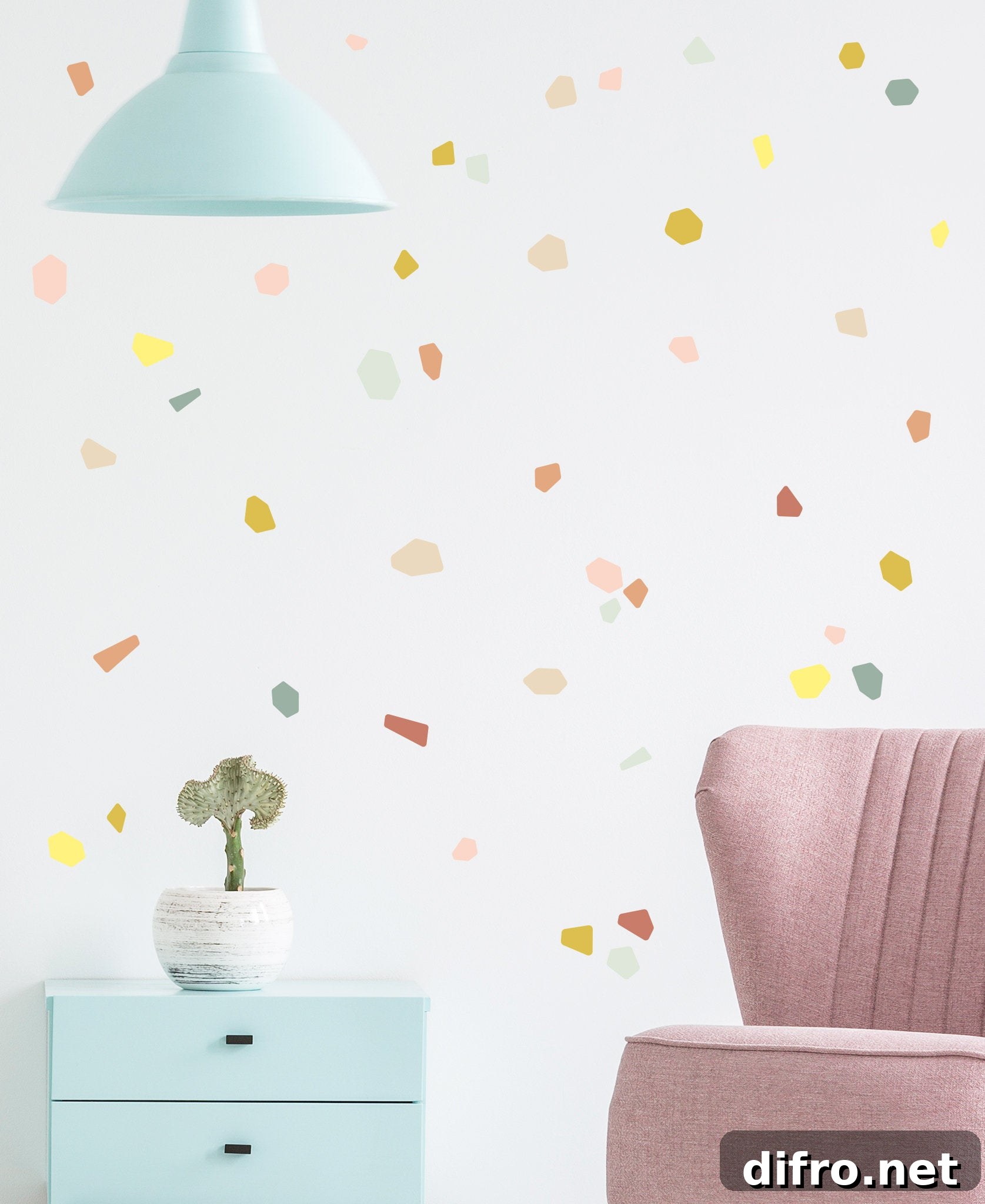Terrazzo wall decals from Etsy shop Made by Sundays