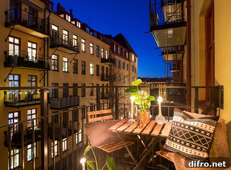 Romantic, transformed small balcony