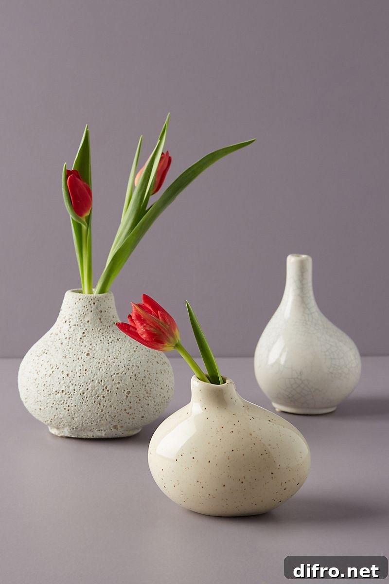 Assorted bud vases