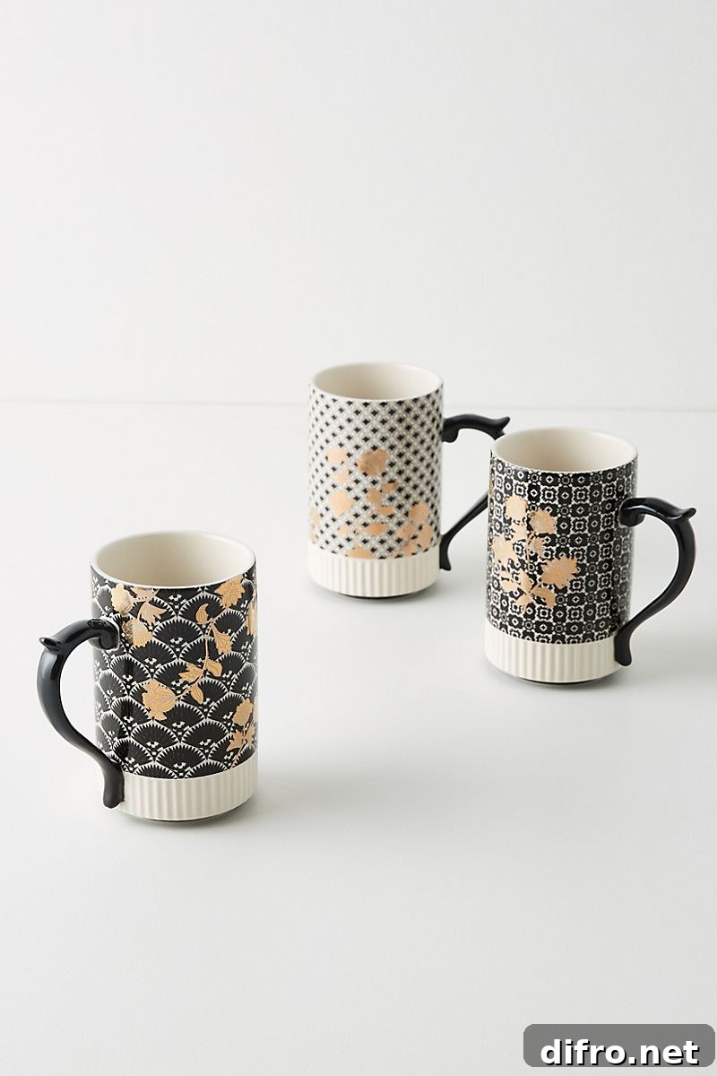 Art deco style mugs