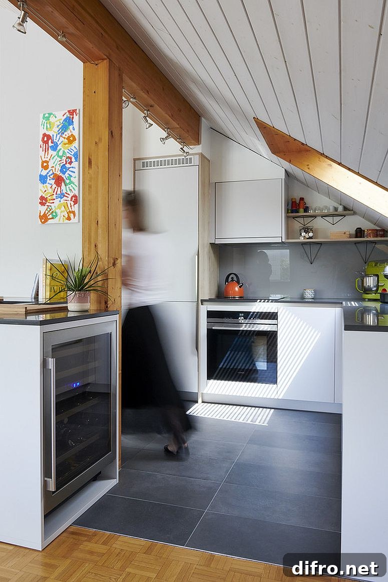 Skylight gives this kitchen a whole new dynamic