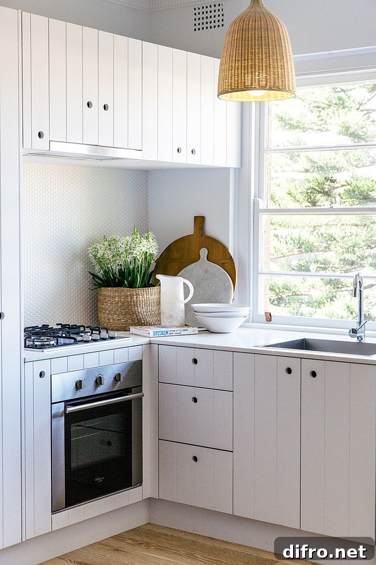 Dashing pendant light for small white kitchen