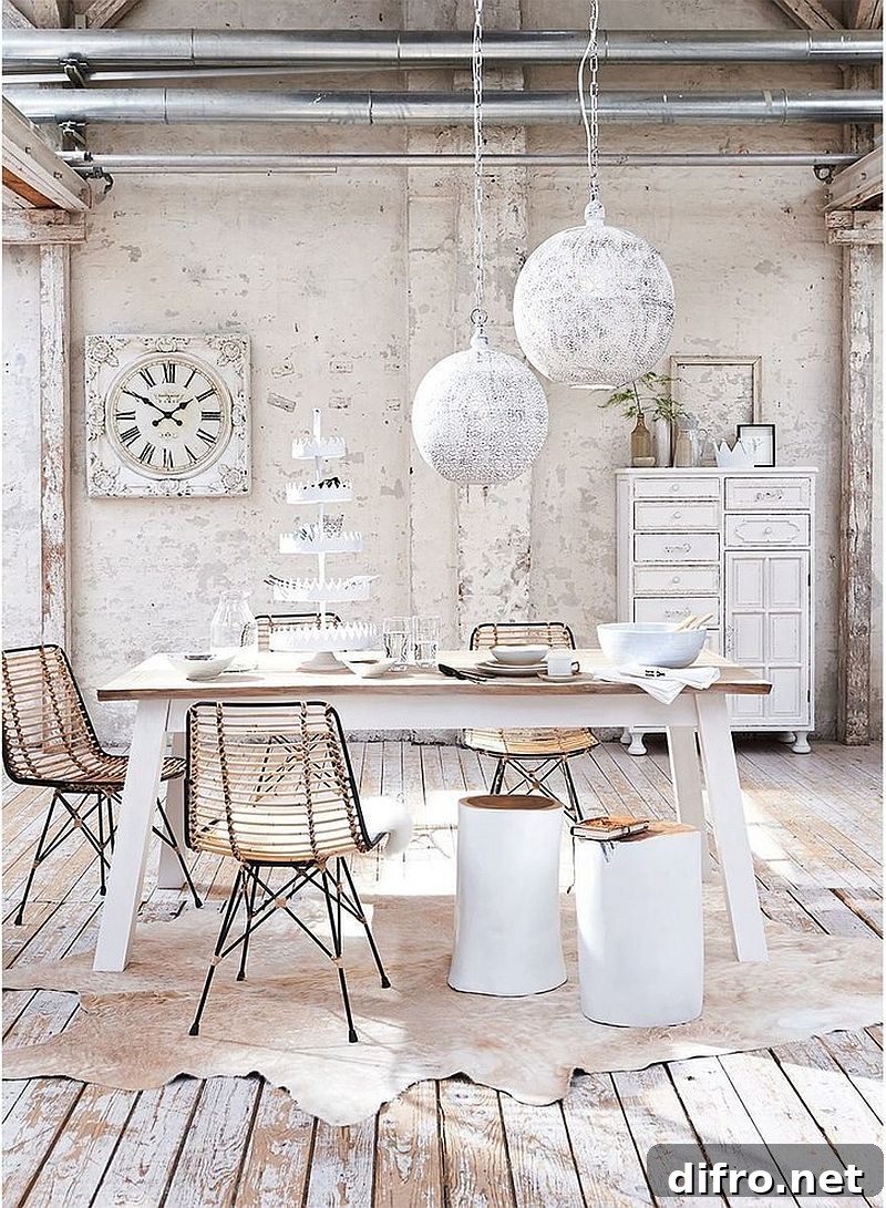 Blend of modern shabby chic and coastal touches