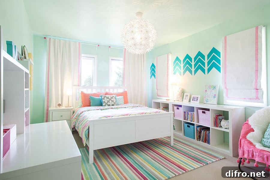 Pastel bluish-green boys' bedroom