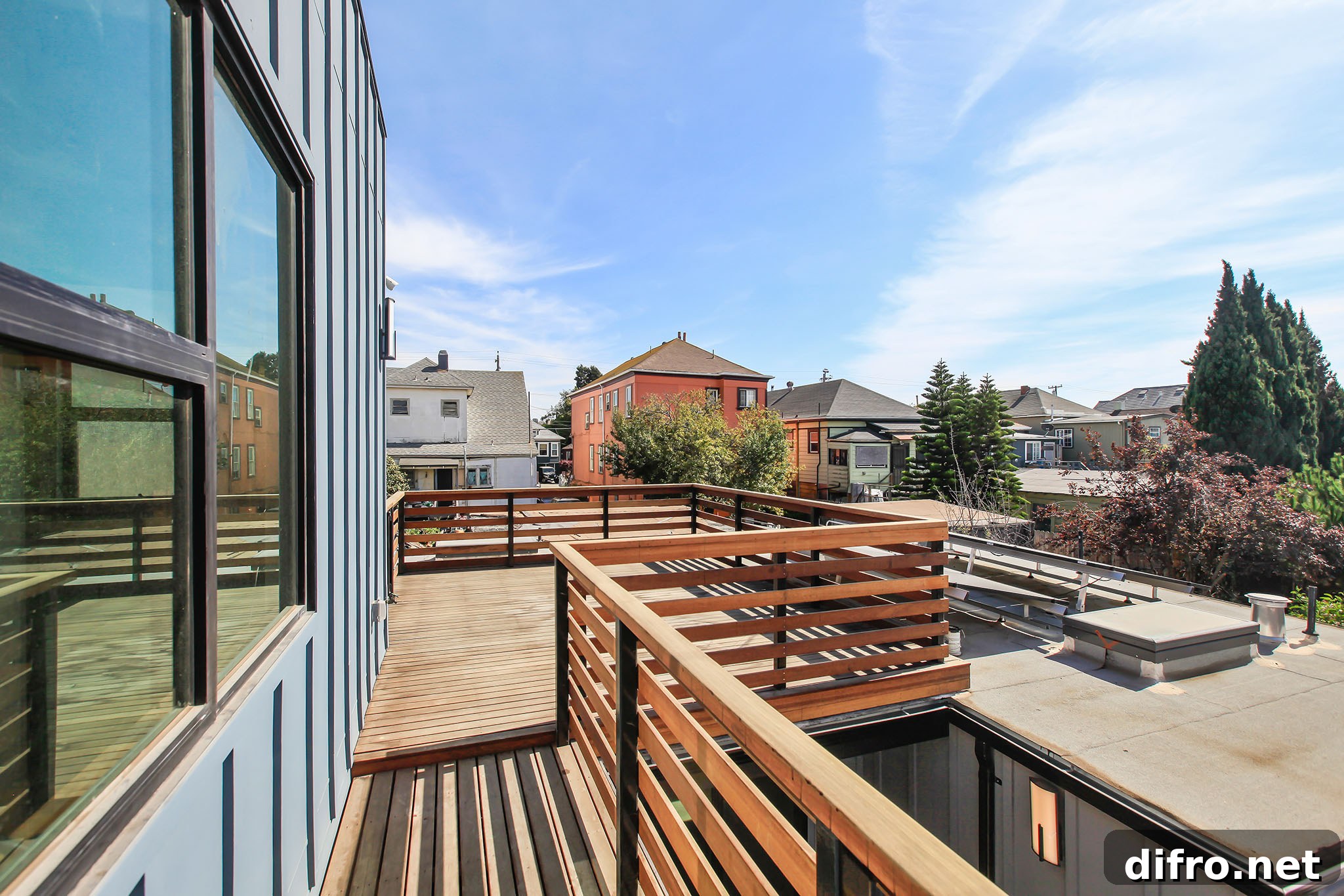 Second-floor patio for entertaining