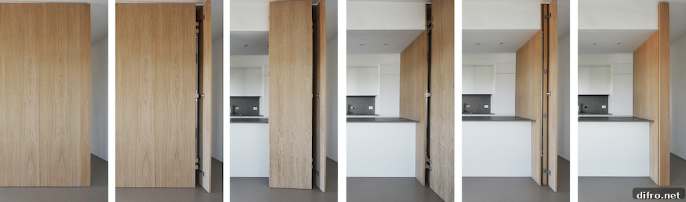 Hidden kitchen element in Bow Window House