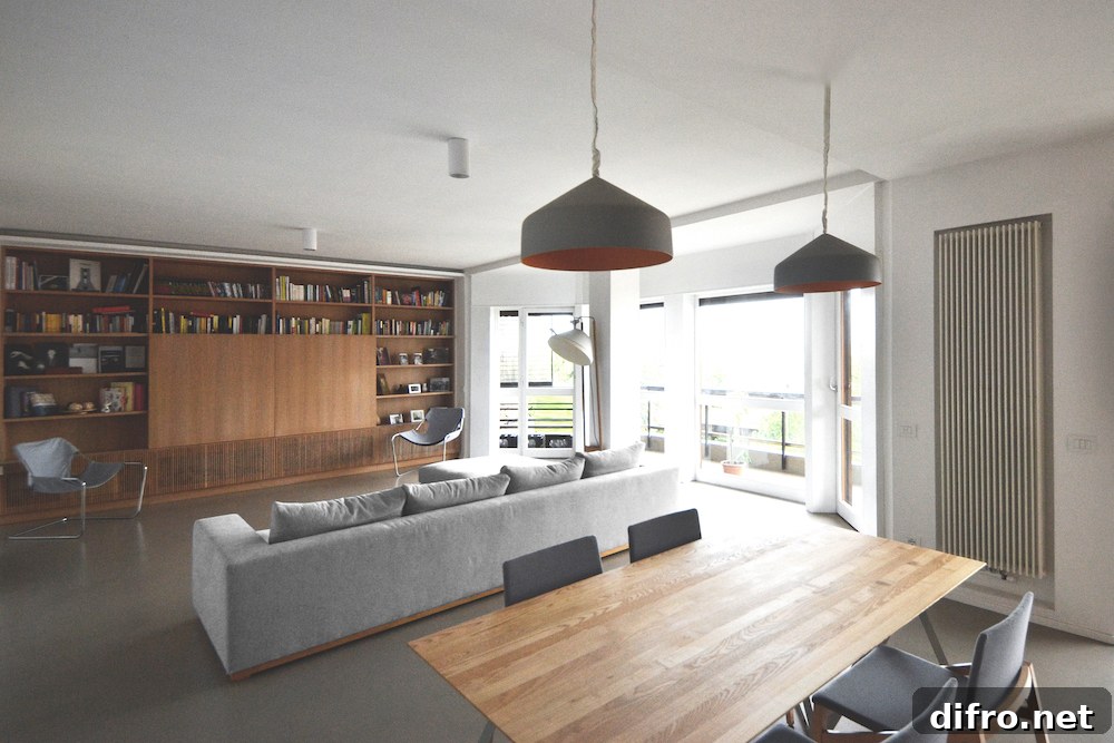 Hidden TV inside wooden library centerpiece