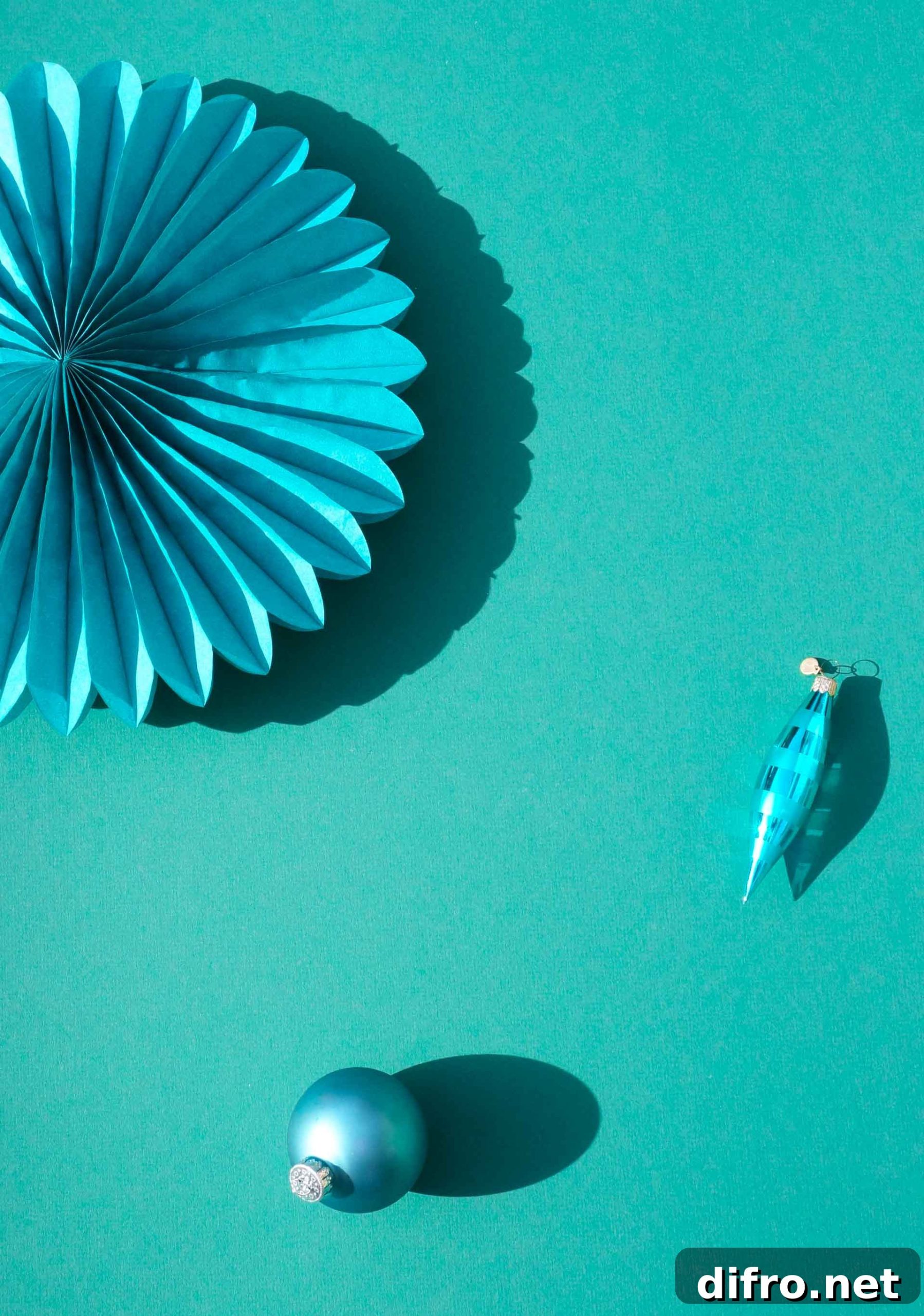 Festive teal decorations