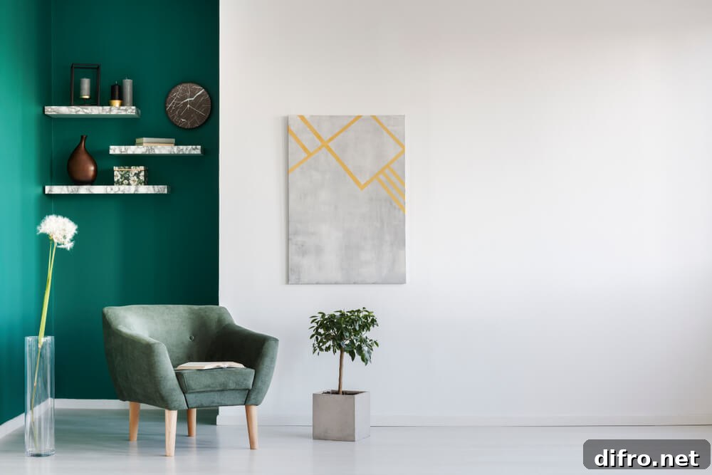 Cozy corner with teal accents