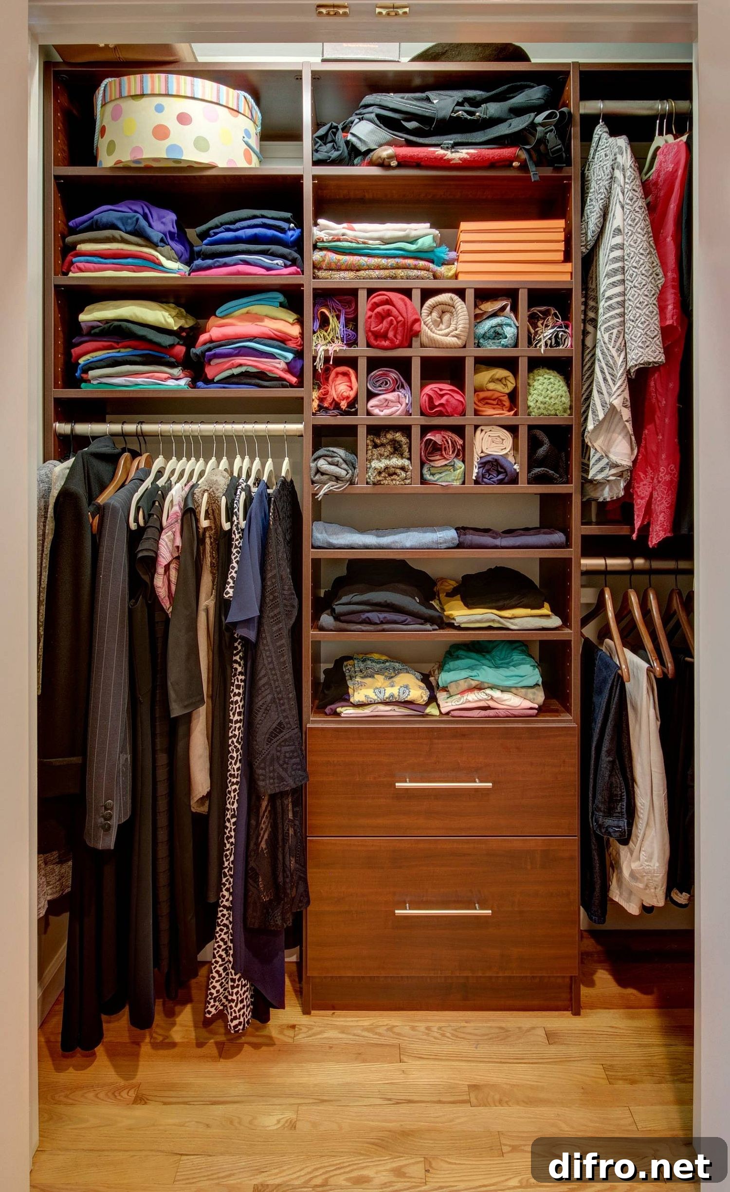 Modern small closet organization