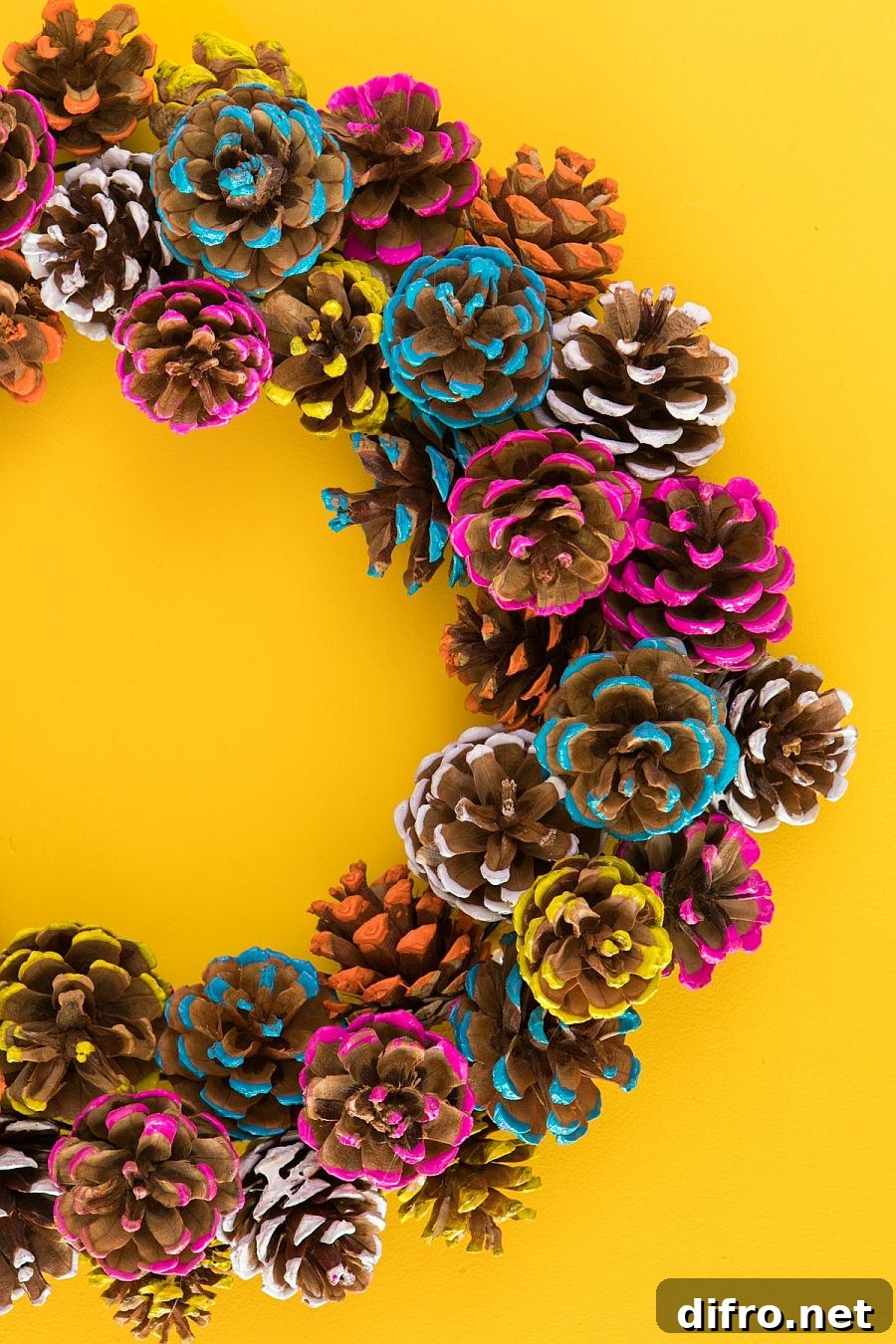 Striking pine cone fall wreath idea