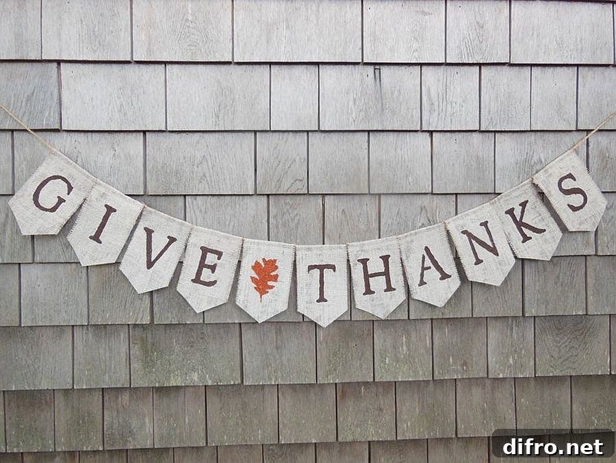 DIY burlap banner for Thanksgiving