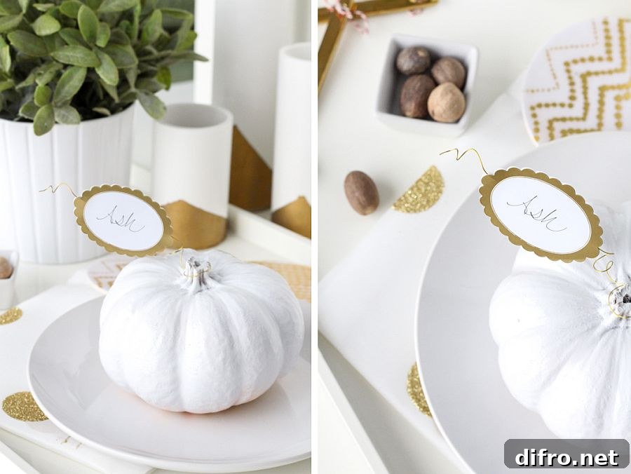 Pumpkin place cards are easy to craft and require little time