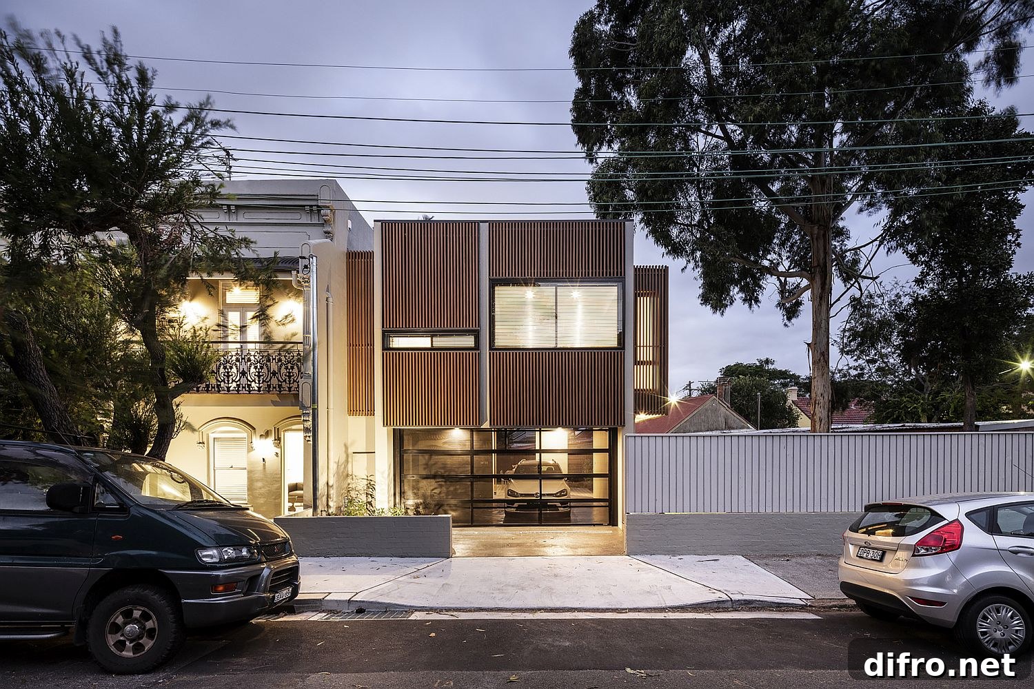 Wood and white street facade in Leichhardt