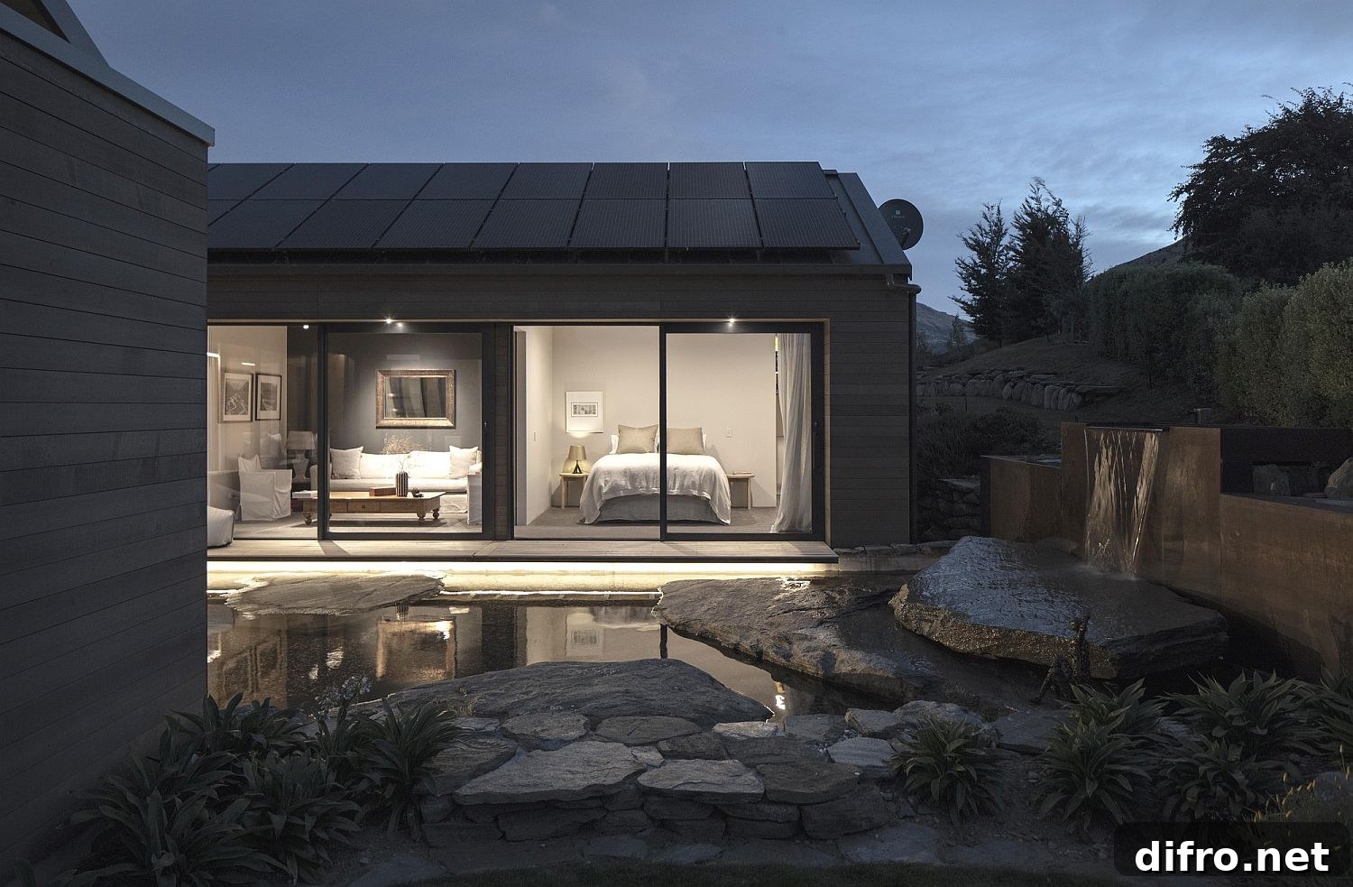 Beautiful landscape outside the home becomes a part of the interior