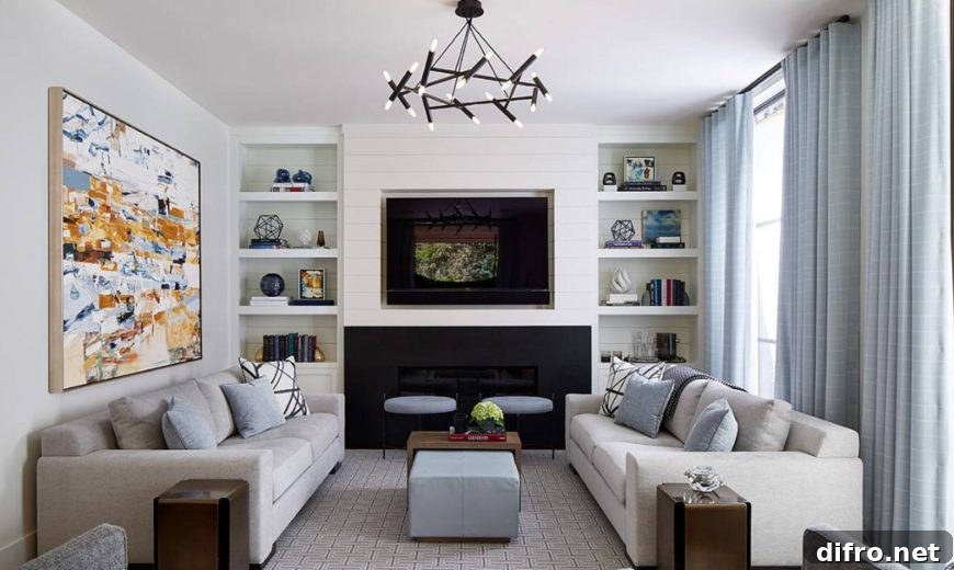 Fireplace with shiplap accent surround