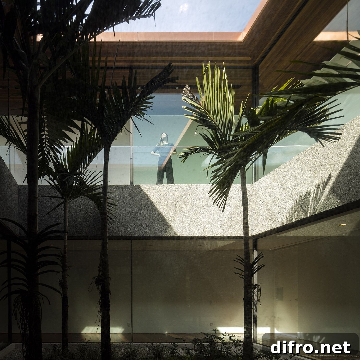 Central courtyard planted with greenery