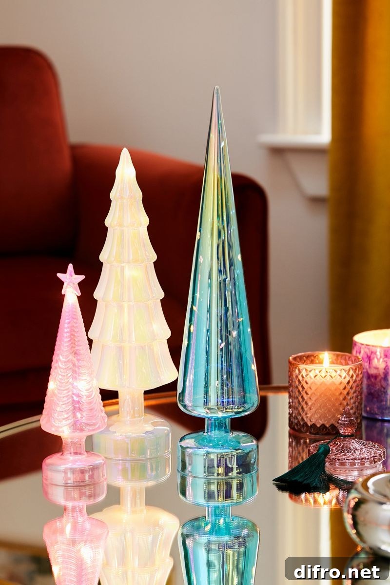 Glass LED tabletop trees
