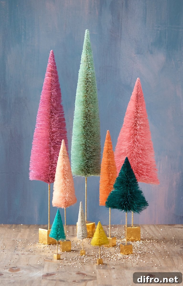 Assorted bottle brush trees