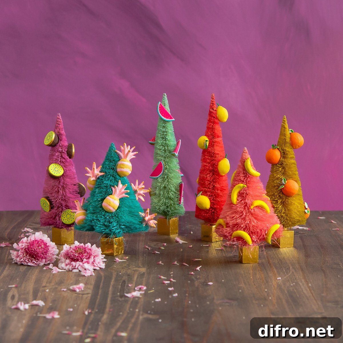 Tropical-themed sisal trees