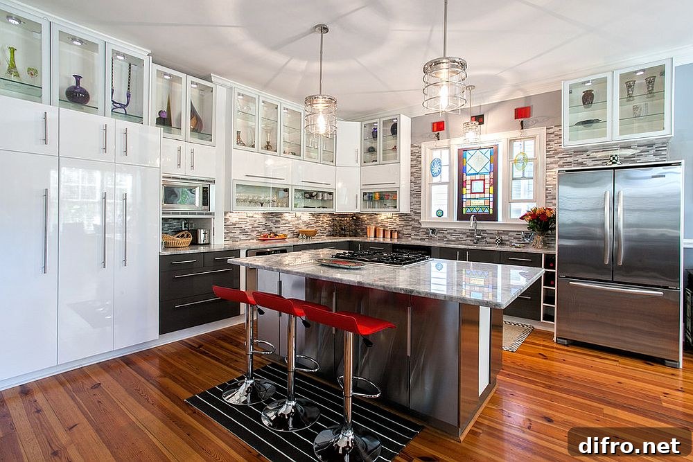 Adjustable red bar stools
