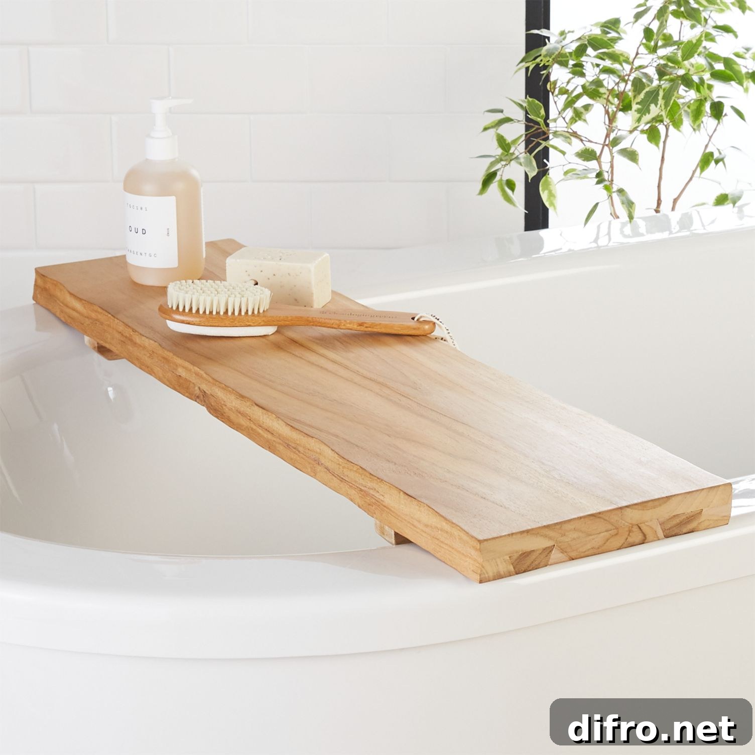 Wooden bath caddy