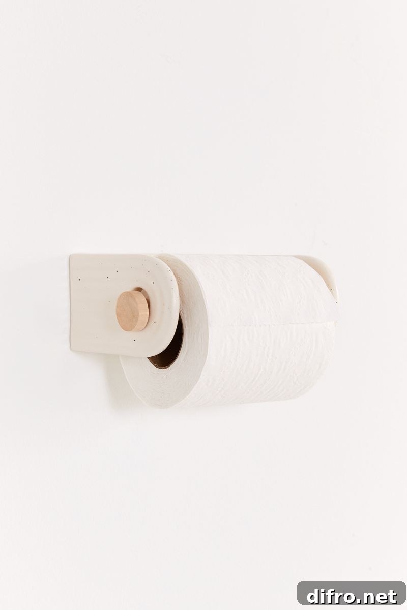 Ceramic toilet paper holder