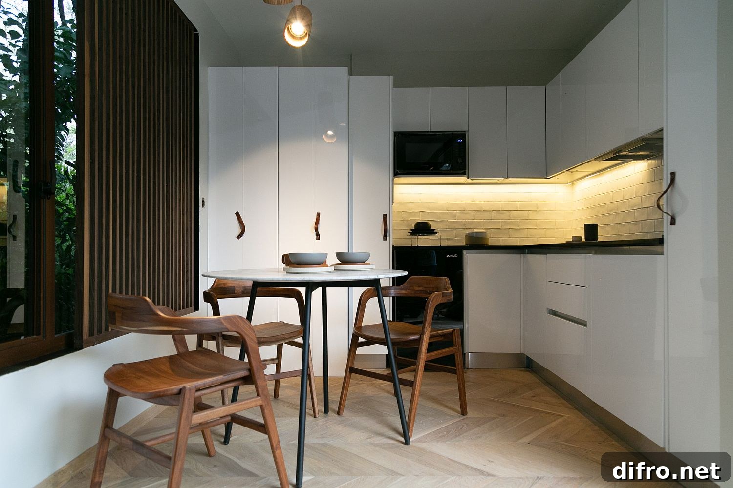 Interior showing efficient and minimal layout that reduces resource use