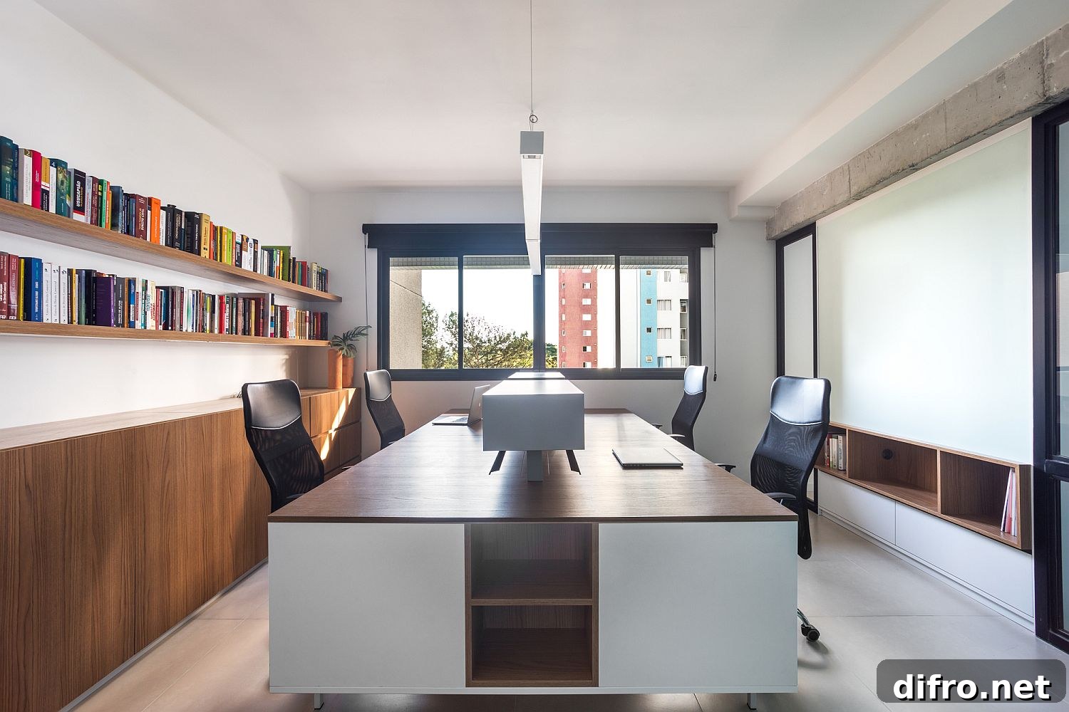 Window brings natural light into the meeting room