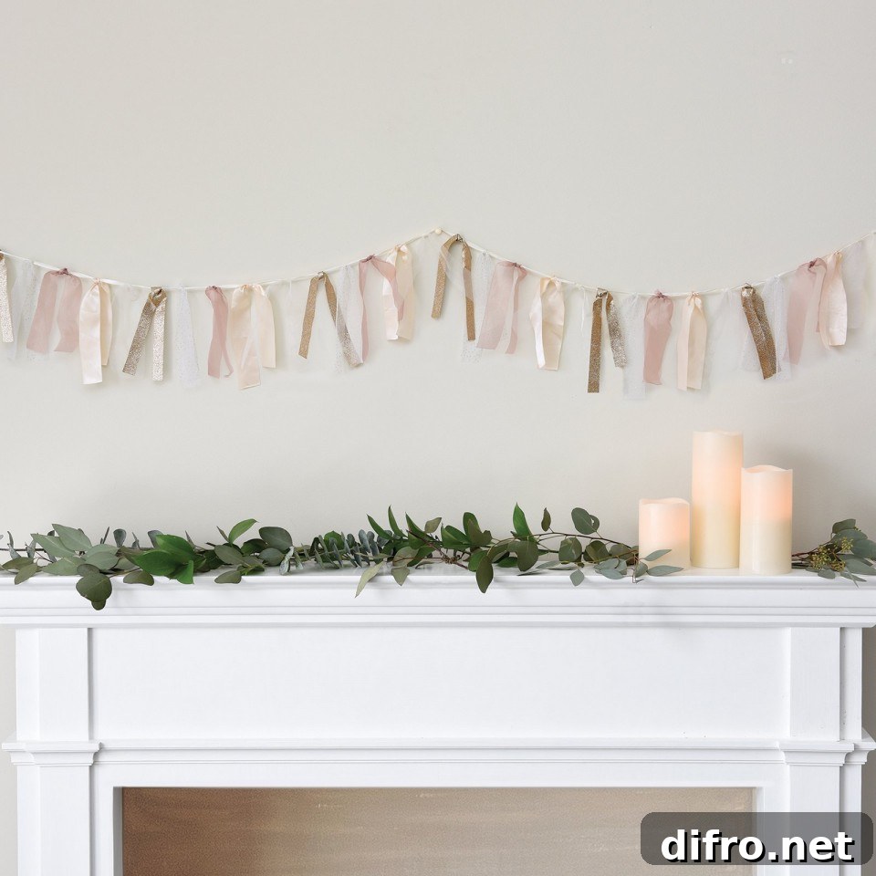 Blush wedding ribbon garland