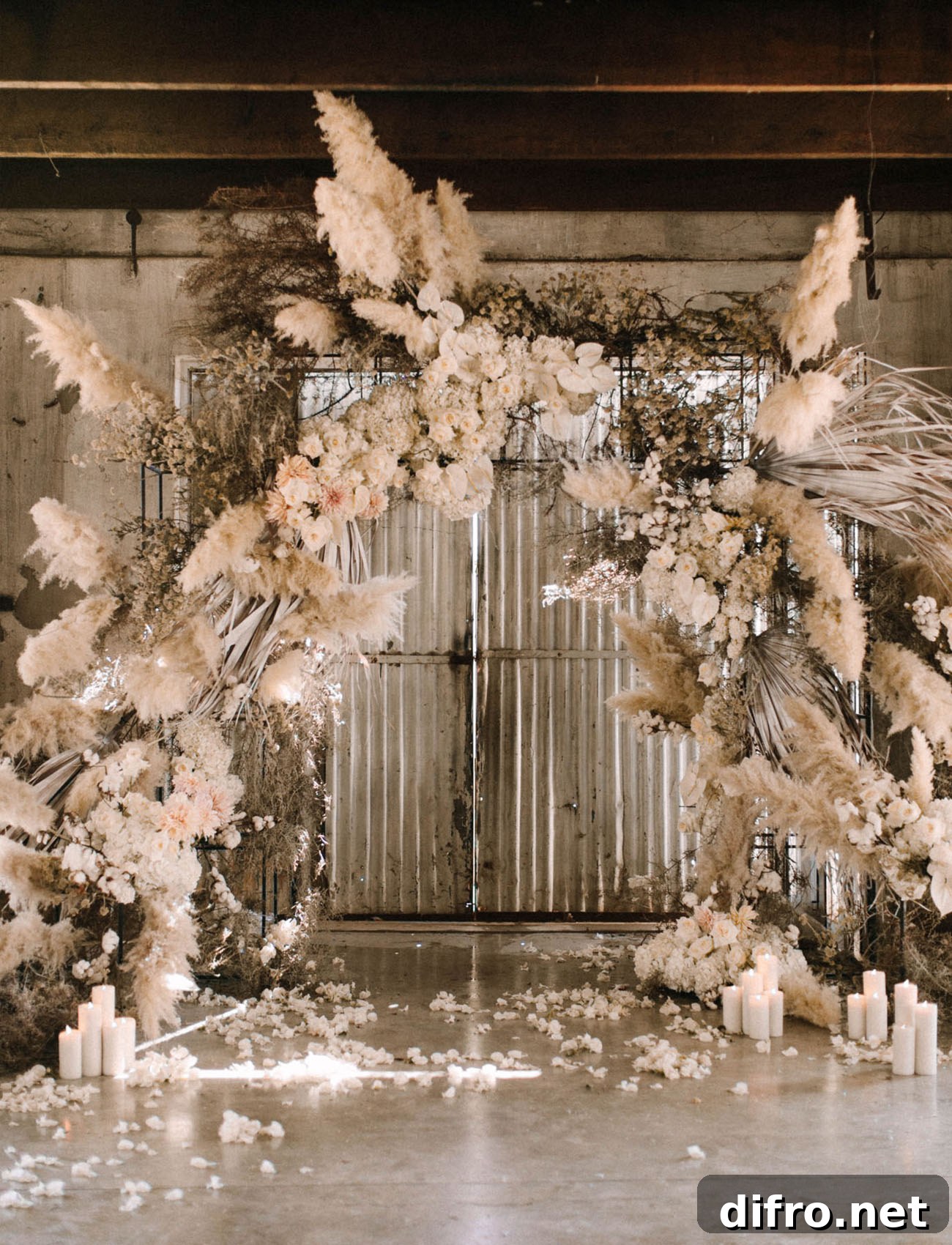 Pampas grass arch by Liezl Kotze Floral Art
