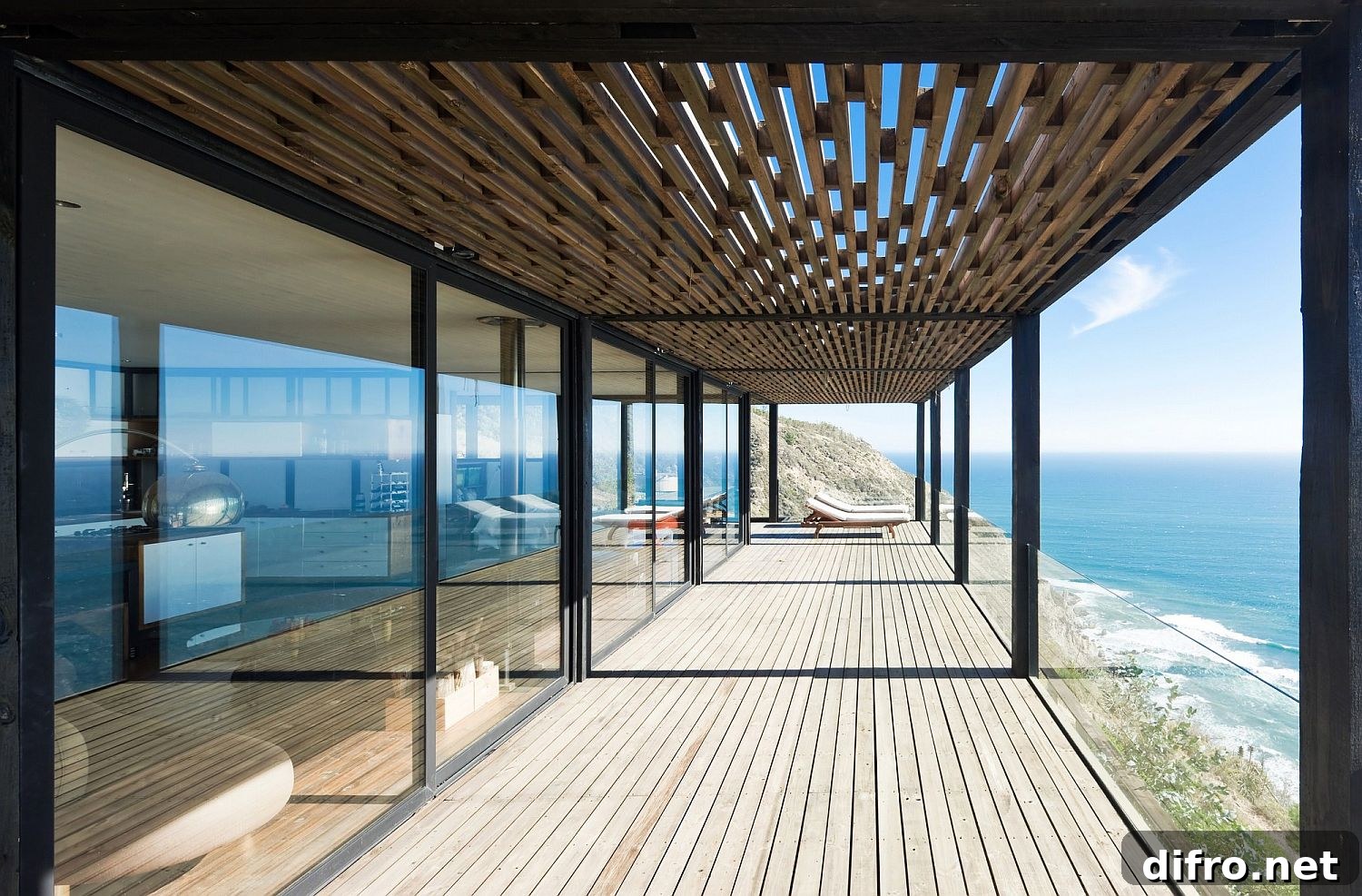 Open deck with coastline view