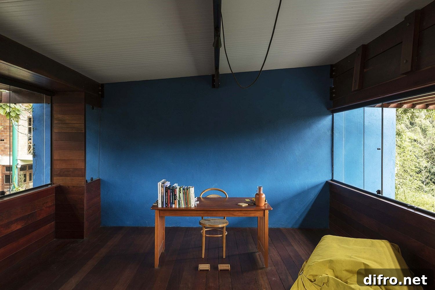 Interior with blue accents