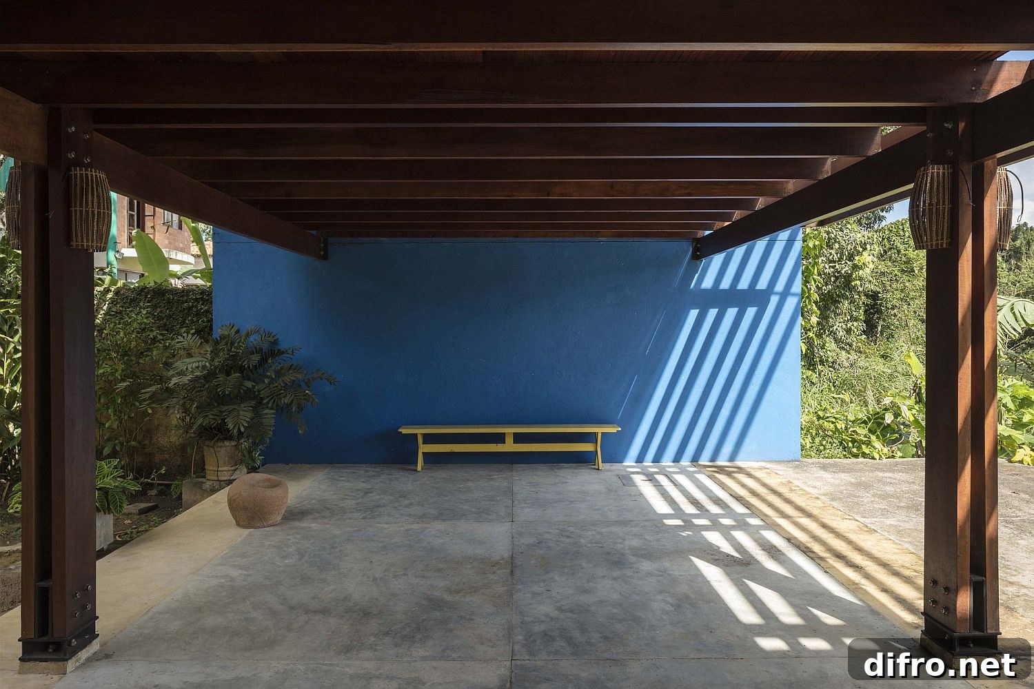 Pergola providing shade