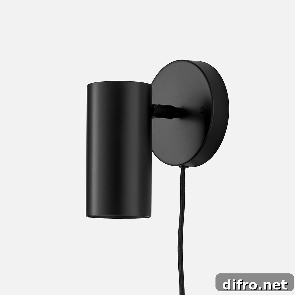Black plug-in wall sconce