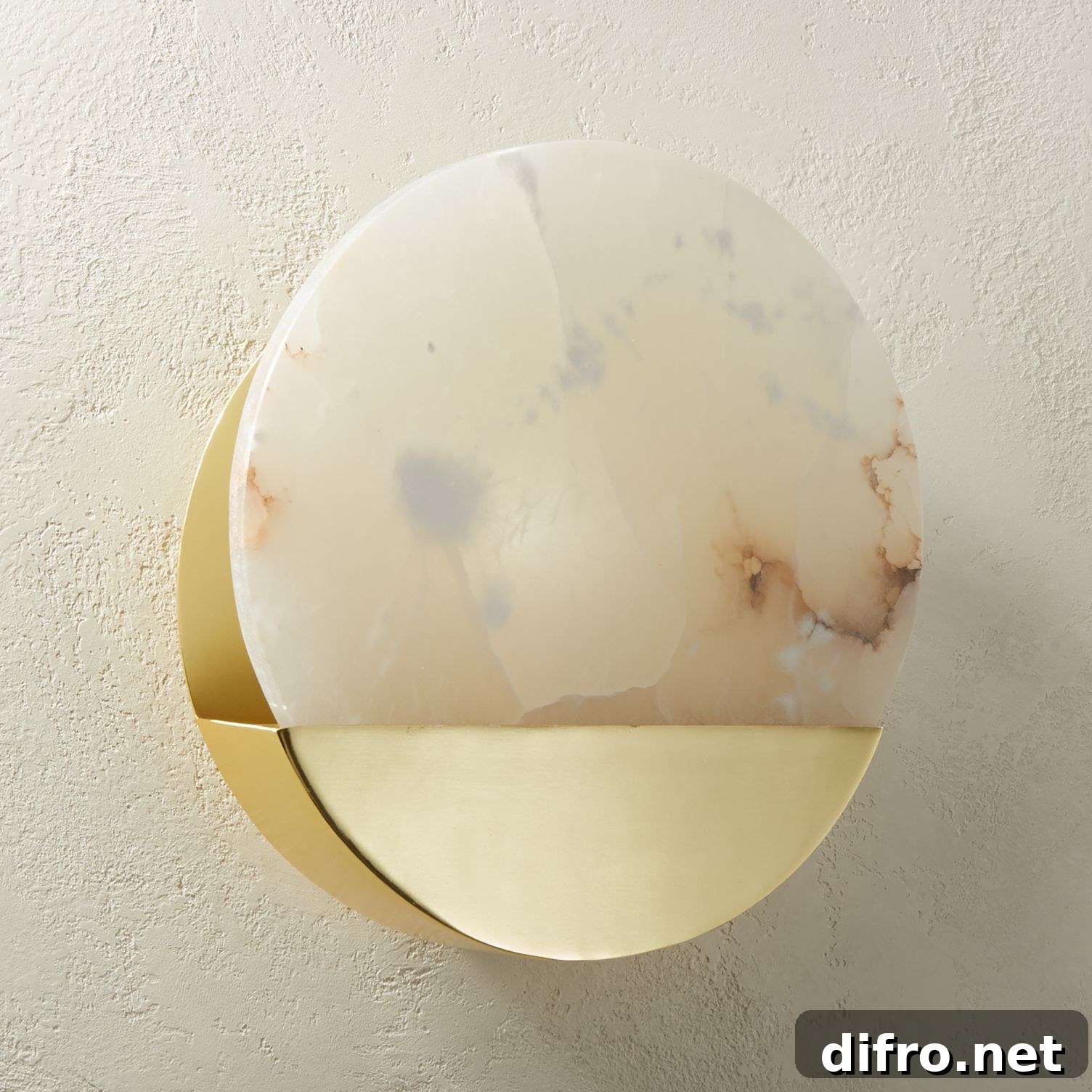 Alabaster and brass wall sconce