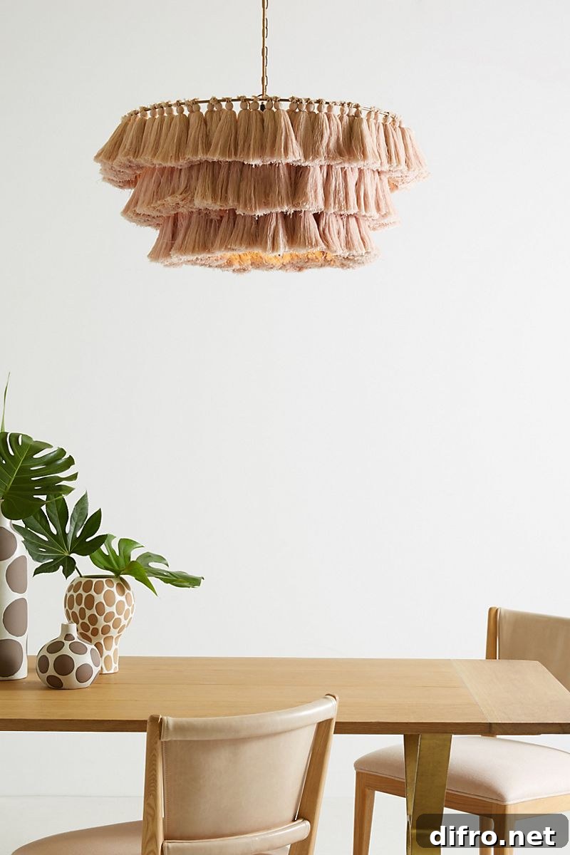 Tasseled chandelier