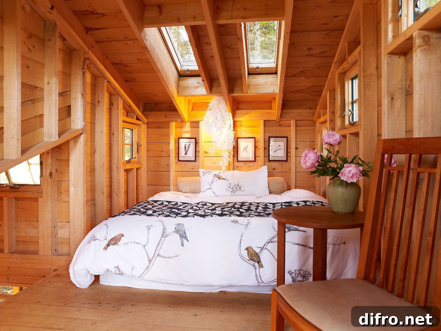 Skylight in compact bedroom