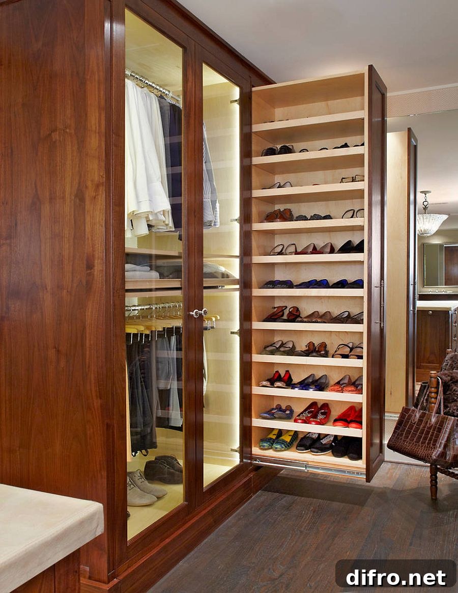 Pull-out bedroom wardrobe