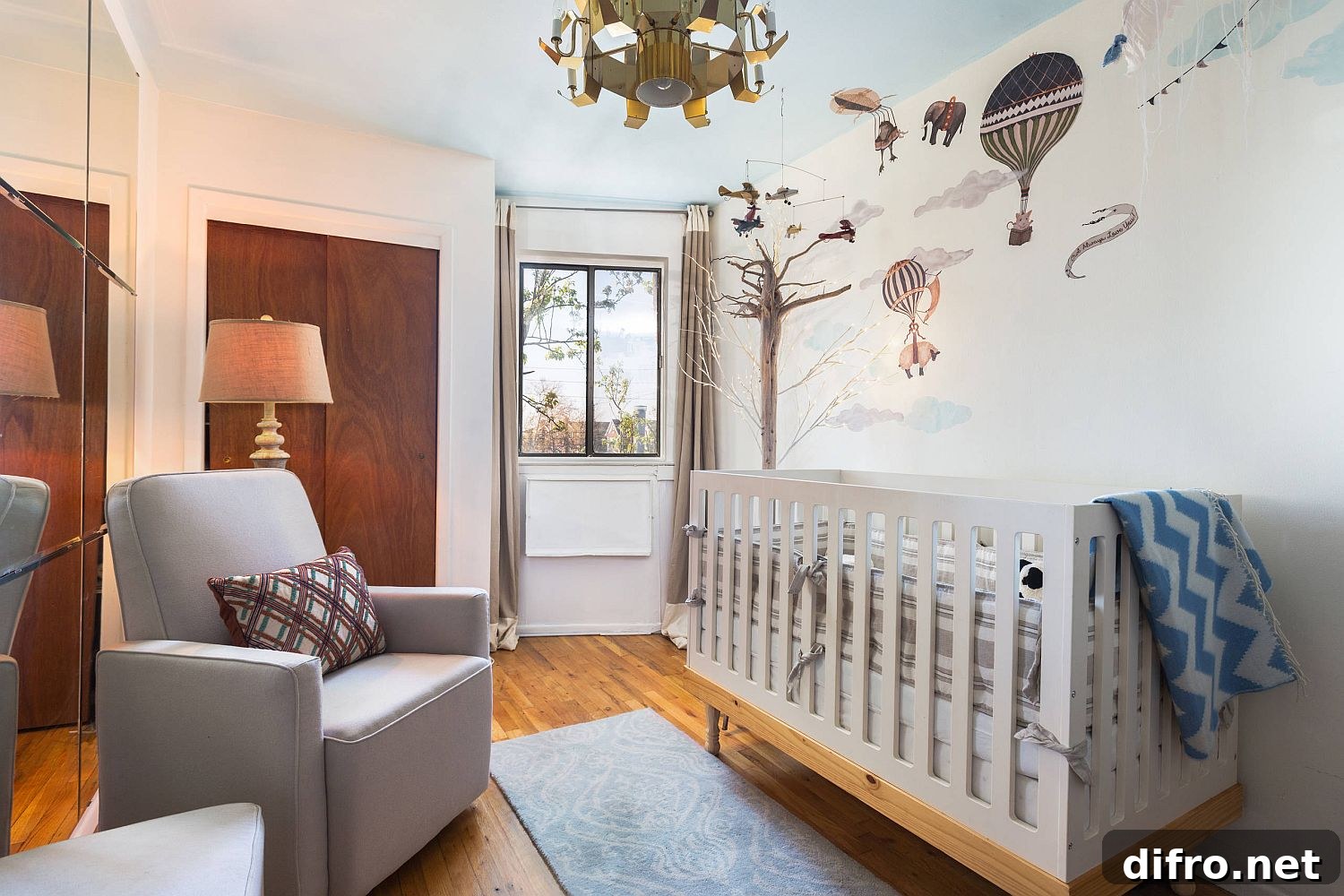 Custom wall decal in small nursery