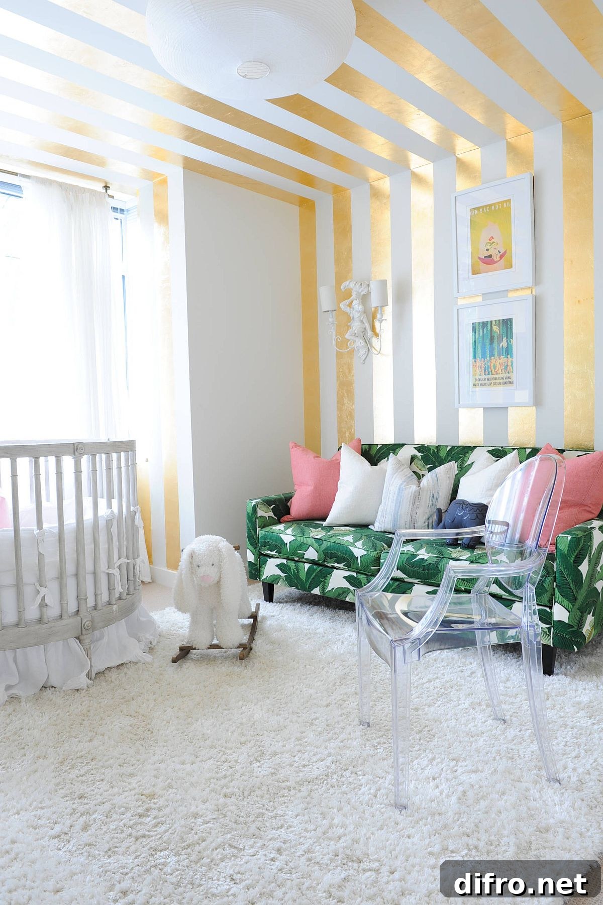Gold stripes in nursery