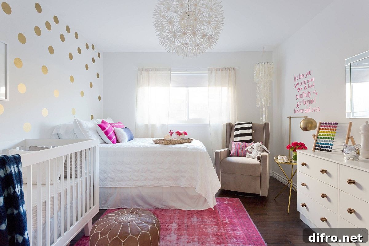 White eclectic nursery for a modern look