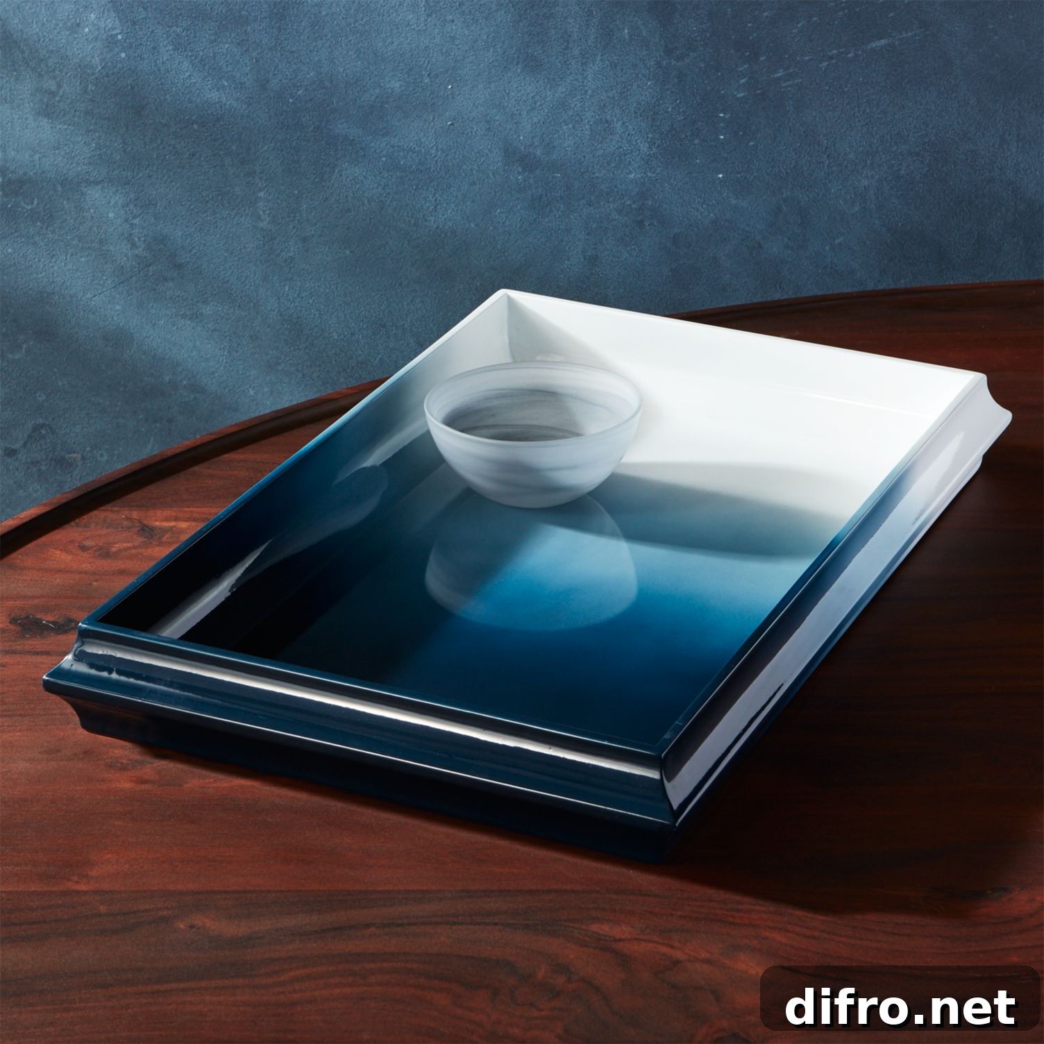 Ombre Wall Ideas for Large and Small Rooms 10 Indigo ombre lacquer tray