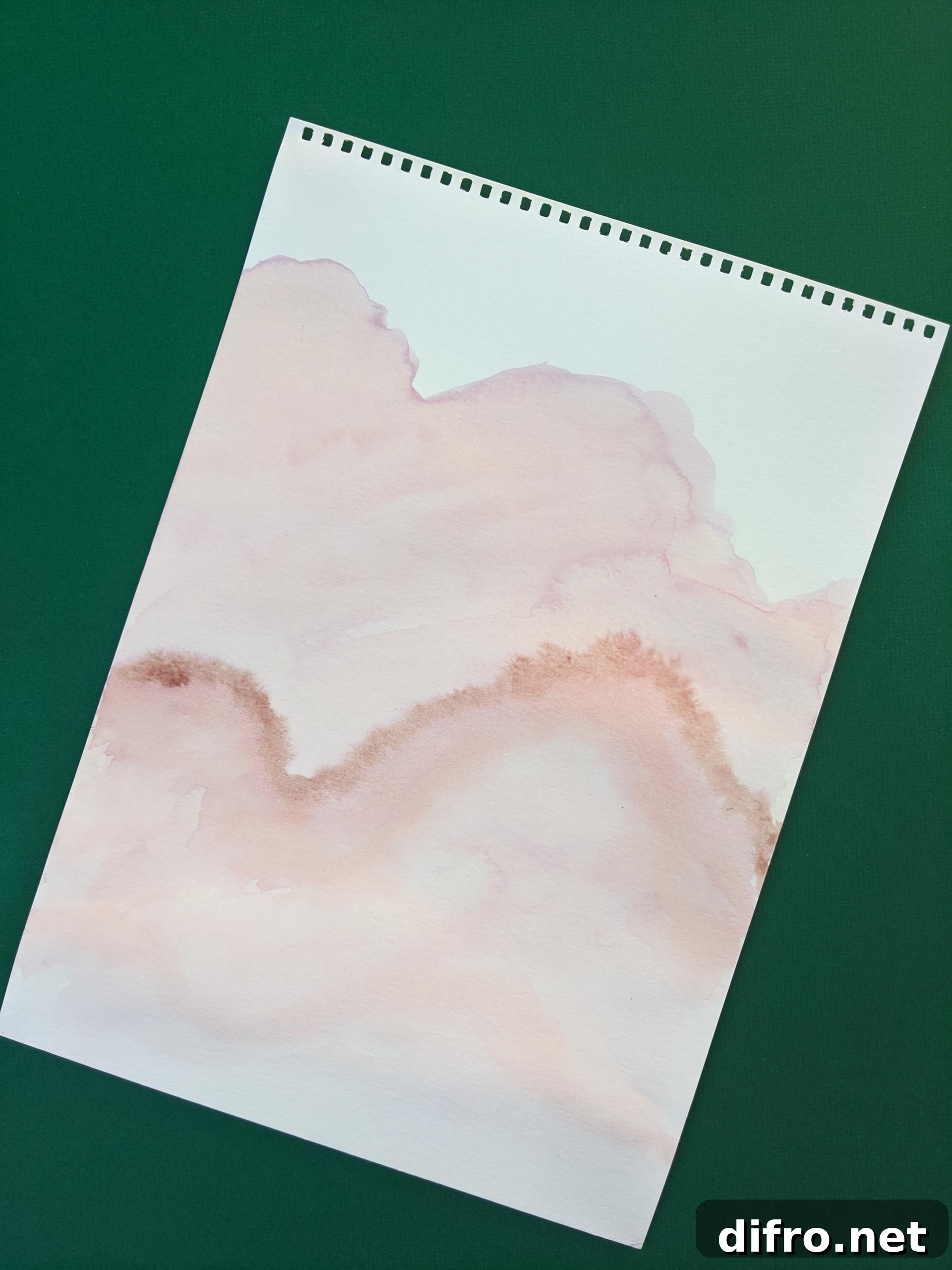 Layered watercolor painting