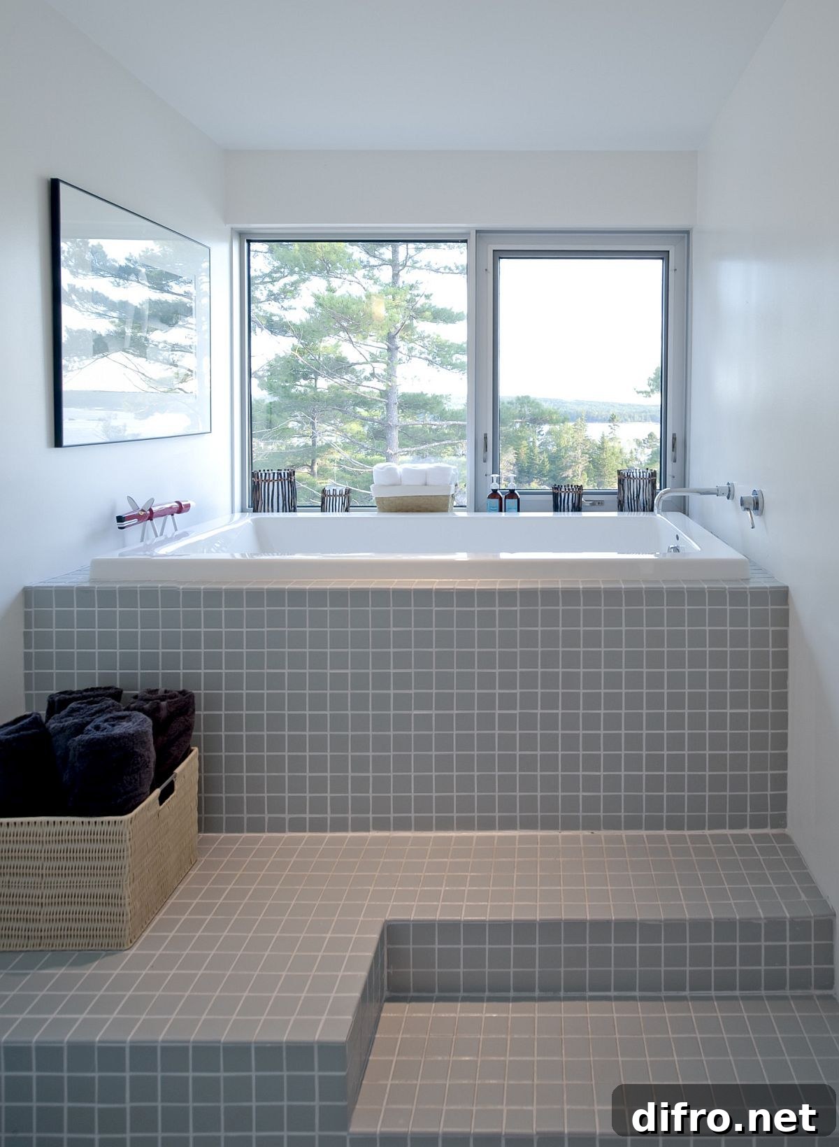 Bathroom in gray and white