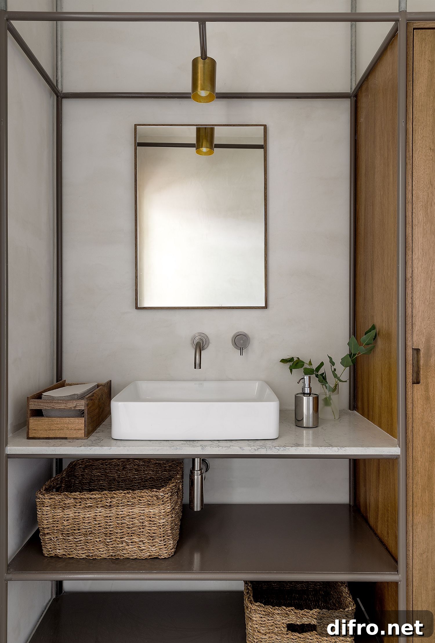 Fabulous and stylish modern industrial bathroom inside the Teller Bakery